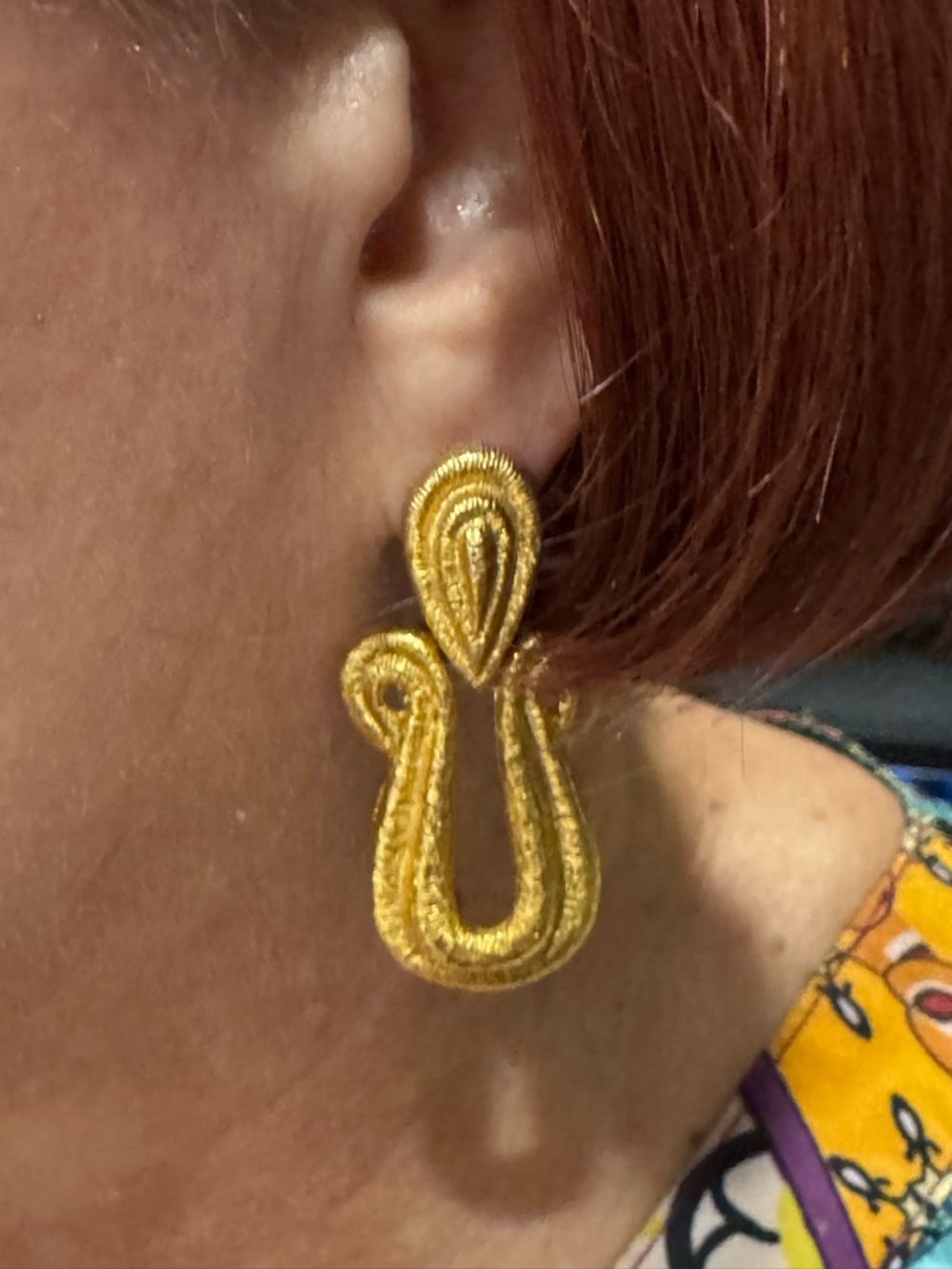 Givenchy Vintage Etruscan Style Doorknocker Earrings Goldtone - Picture 12 of 12